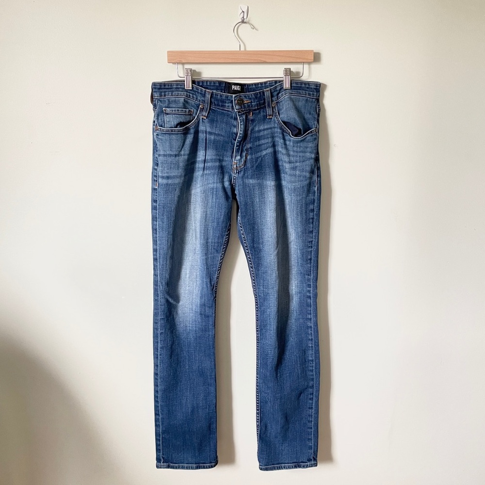 PAIGE Men's Federal Slim Straight Leg Jeans Vintage Eric Blue Made USA Classic - Picture 2 of 11